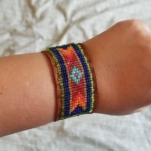 Leather beaded bracelet